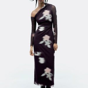 Zara Printed Tulle Dress